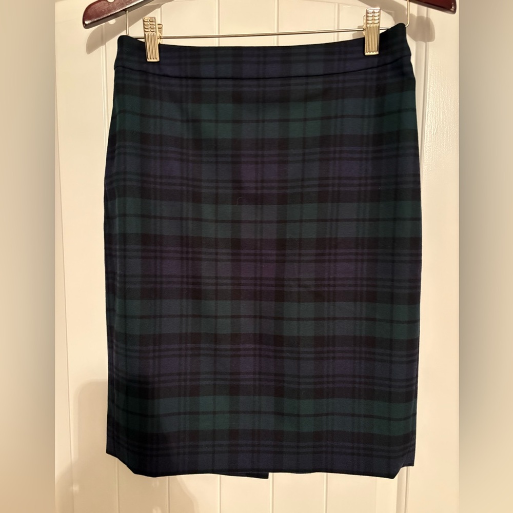 J. Crew Fac Tartan plaid pencil skirt size 4 EUC